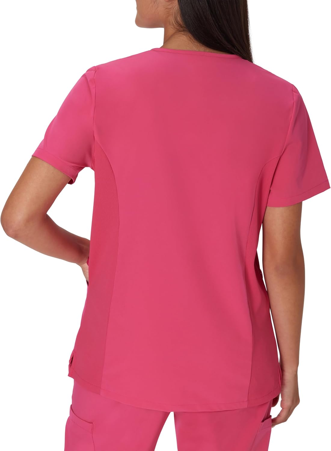 Hanes Women's Scrubs Healthcare Top, Moisture-Wicking Stretch Scrub Shirts, Ribbed Side Panels