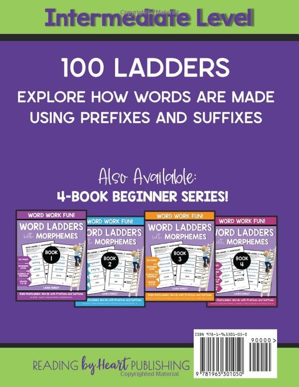 Word Ladders with Morphemes Book 6: Word Work Fun - Build Multisyllabic Words with Prefixes and Suffixes - Science of Reading Workbook - 100 Ladders - Grades 4 & Up - Intermediate Level - Image 2