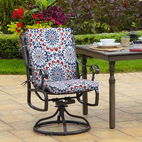 Image of Arden Outdoor Midback Chair Cushion, 18 x 16.5, Clark Blue