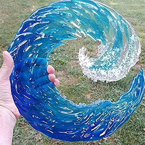 Rekhsjkc Ocean Wave Fused Acrylic Sculpture - Blue Wave Sea Ornament, Decoration Sculpture Acrylic Craft Decoration Garden Pendant #TOP3