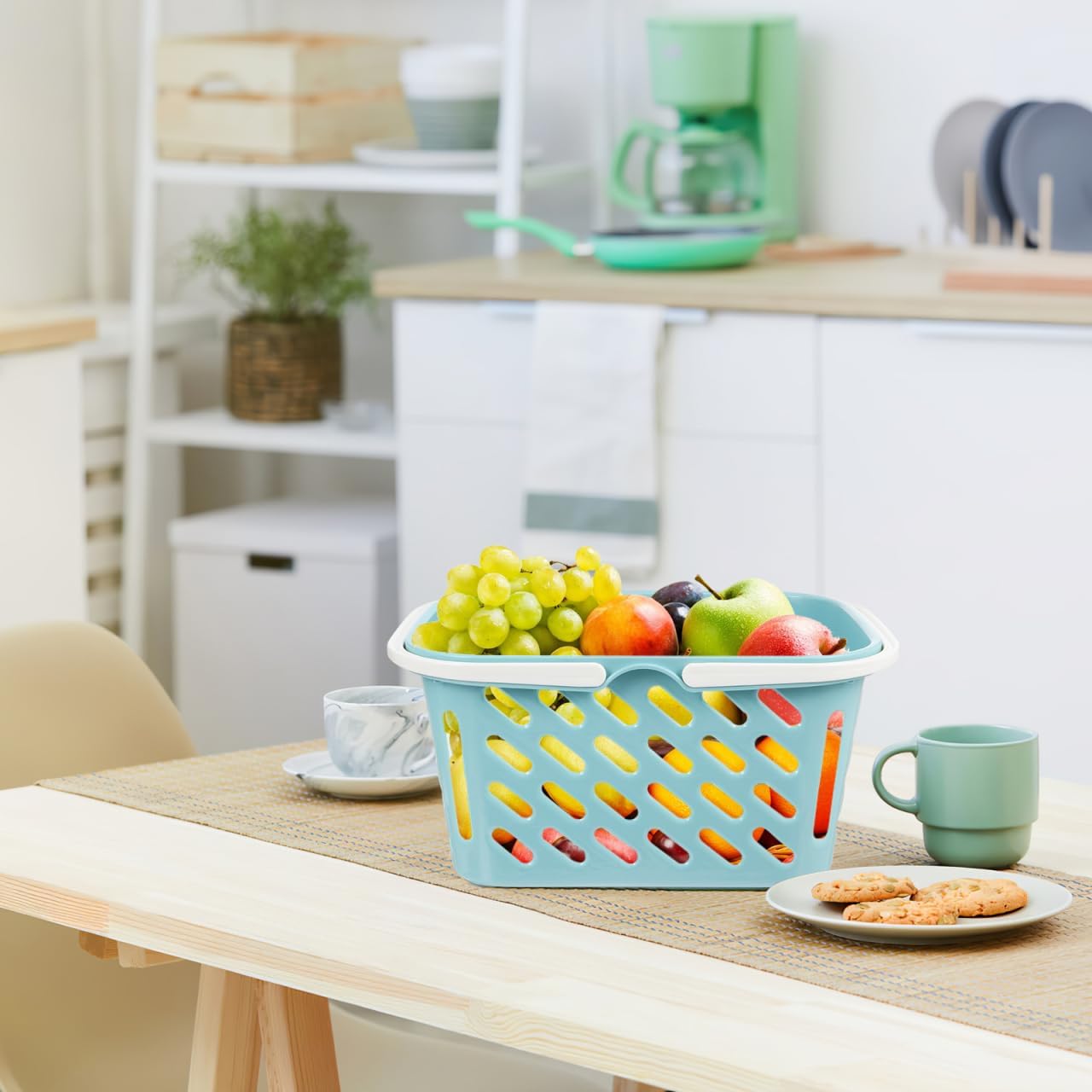 Toddmomy Kids Plastic Shopping Basket Handle Storage Tote 10.23in image 4