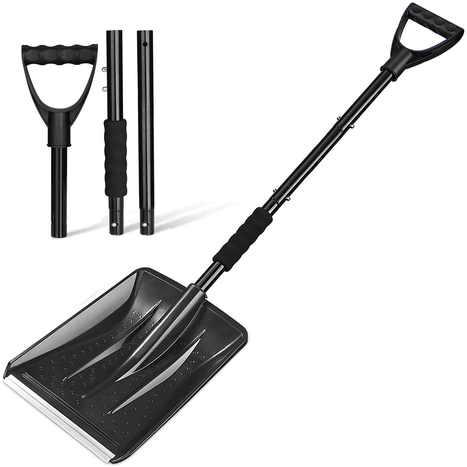 Schneeschaufel Ergonomisches Design Abnehmbares 4-in-1-Design kann in Zwei Verschiedene Längen geformt Werden Geeignet für Schnee-, Garten- und Campinganlässe