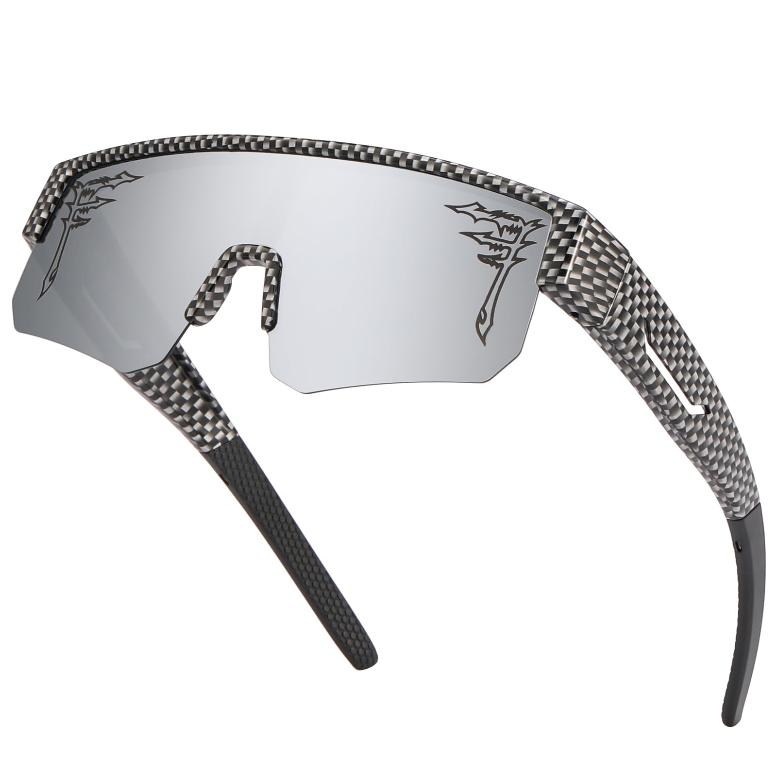 FIXEROS Polarized Fit Over Glasses Sunglasses for Men Women Wrap Around Sports Goggles for Driving Cycling Fishing