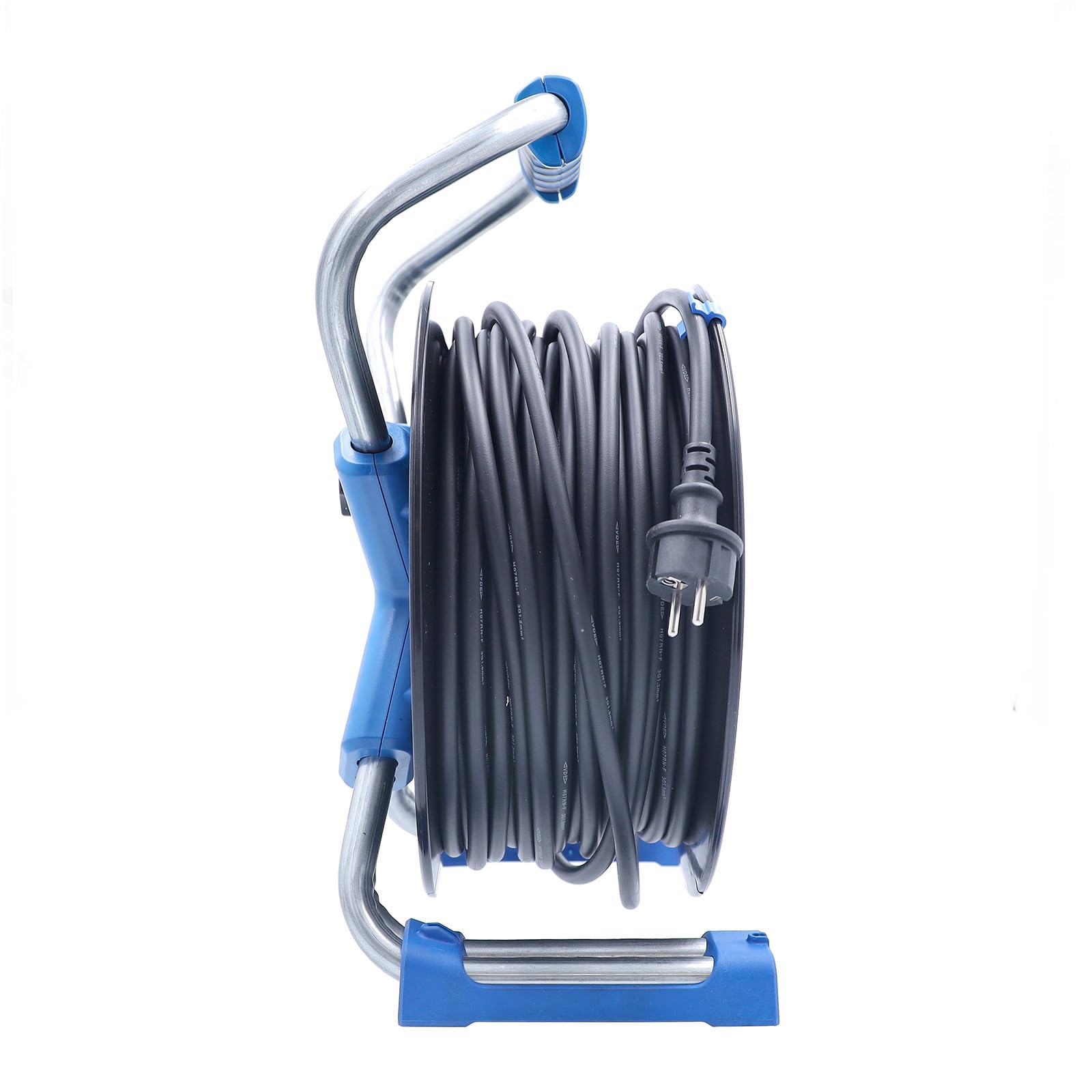 AS ‑ Schwabe Xperts - Enrollador de cable (50 m, H07RN‑F 3G1,5, IP44, 3 enchufes con tierra + puerto USB, indicador de tensión, protección térmica, Made in Germany