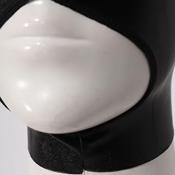 YiZYiF Latex Hood Mask Open Eyes Open Mouth Mask Zipped Head Cover Cosplay Costume Hood Unisex Headgear