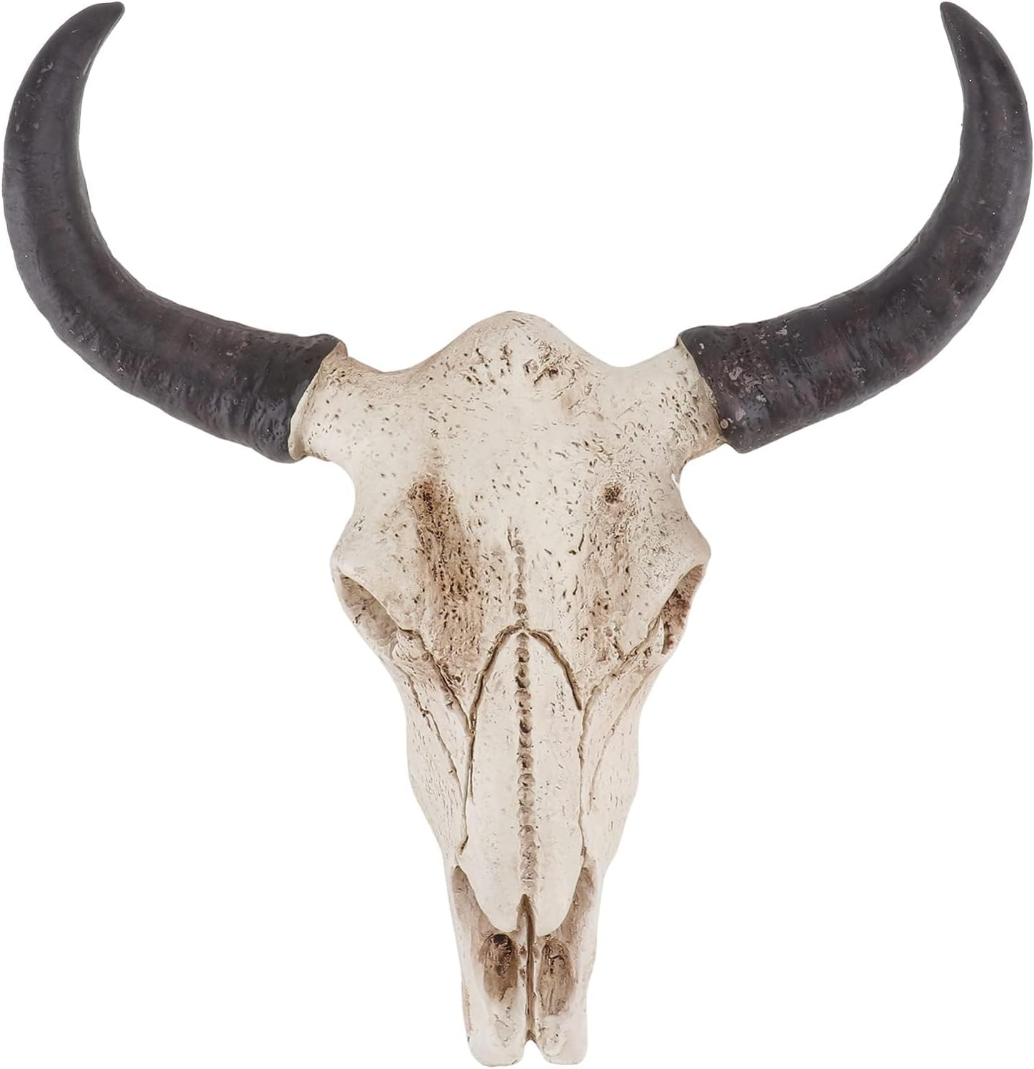 Longhorn Skull Figurines - Realistic Cow Skull Statue - Bull Head Wall Decor - Halloween Art