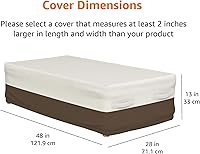 Vista 2 de Yaxa Basics Funda para mesa de centro de patio al aire libre, impermeable, anti-UV, duradera, beige/tostada, 48 x 28 pulgadas