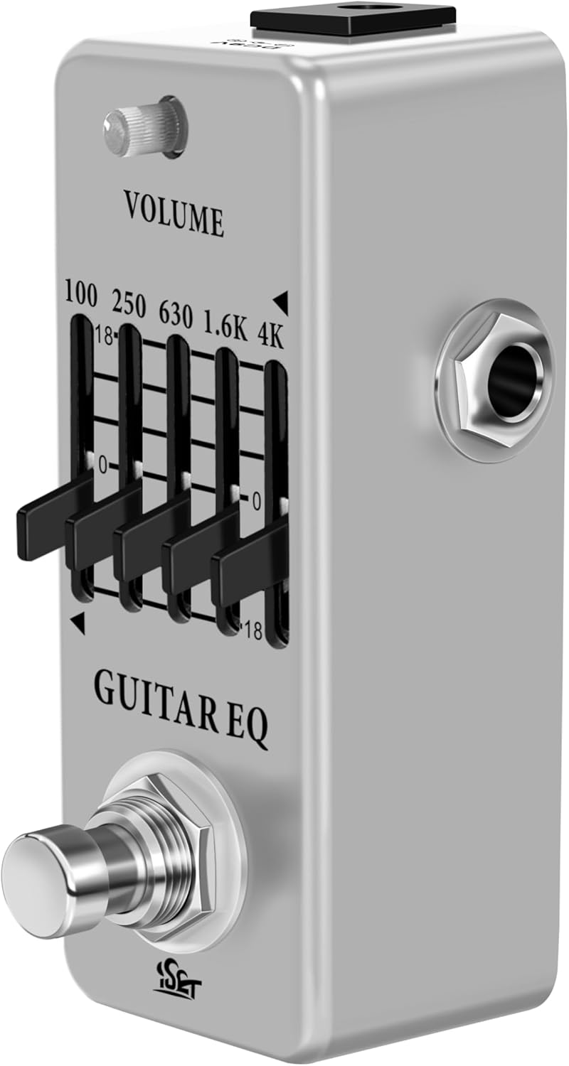 ISET Analog Guitar Equalizer Pedal EQ Pedal For Electric and Acoustic Guitar With True Bypass
