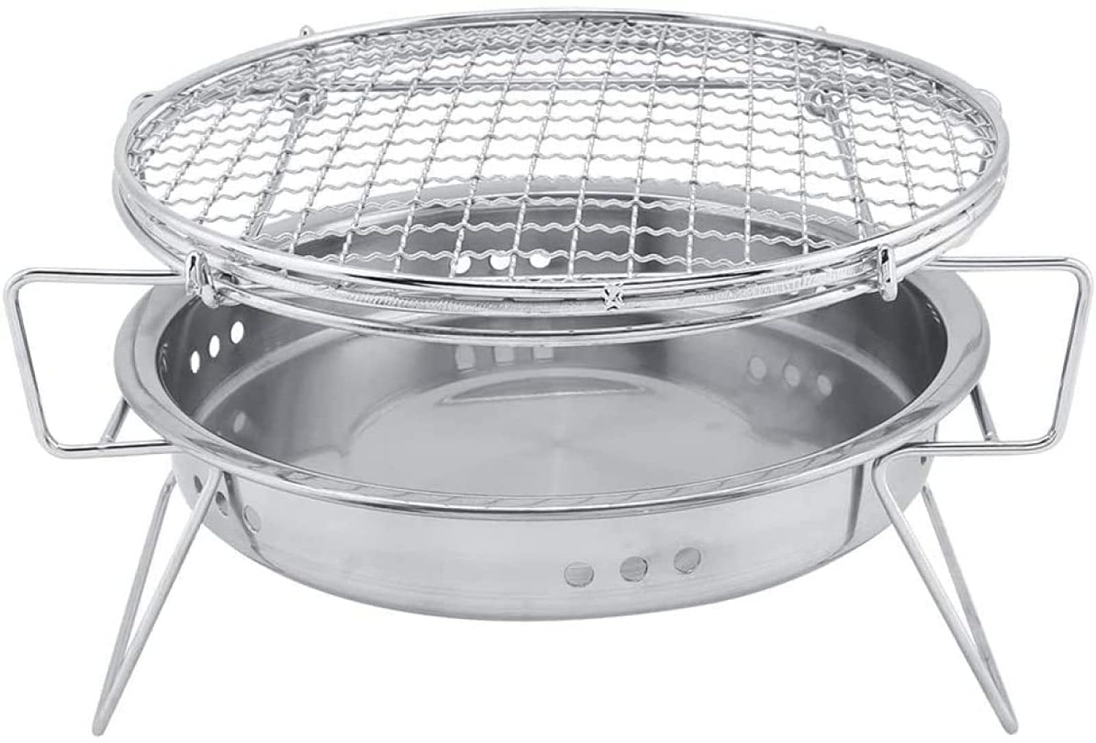 Griglia per Barbecue a Carbone Multifunzionale, Griglia per Barbecue Coreana per Uso Domestico, Fornello da Campeggio Portatile, Griglia affumicatrice da Tavolo, Acciaio Inox