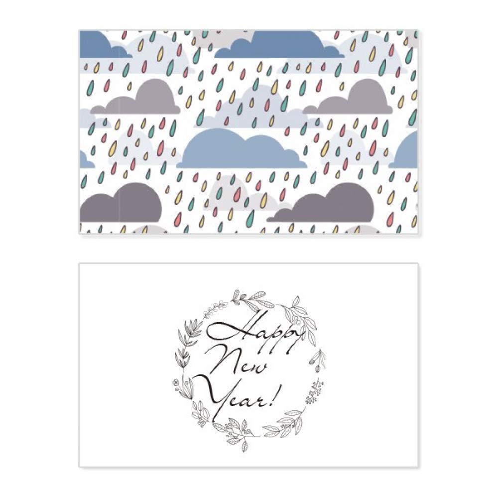 Tarjeta conmemorativa de año nuevo con diseño de goteo de alta calidad Cloud Rain 5