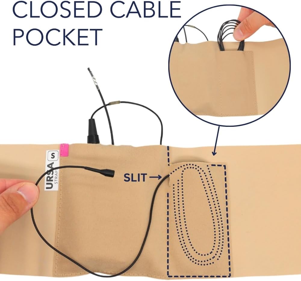 URSA Live Waist Strap - For Microphone Transmitters & Recievers. For use in Film/TV, Documentary, Theatre and Fitness Instruction (Beige, Medium)