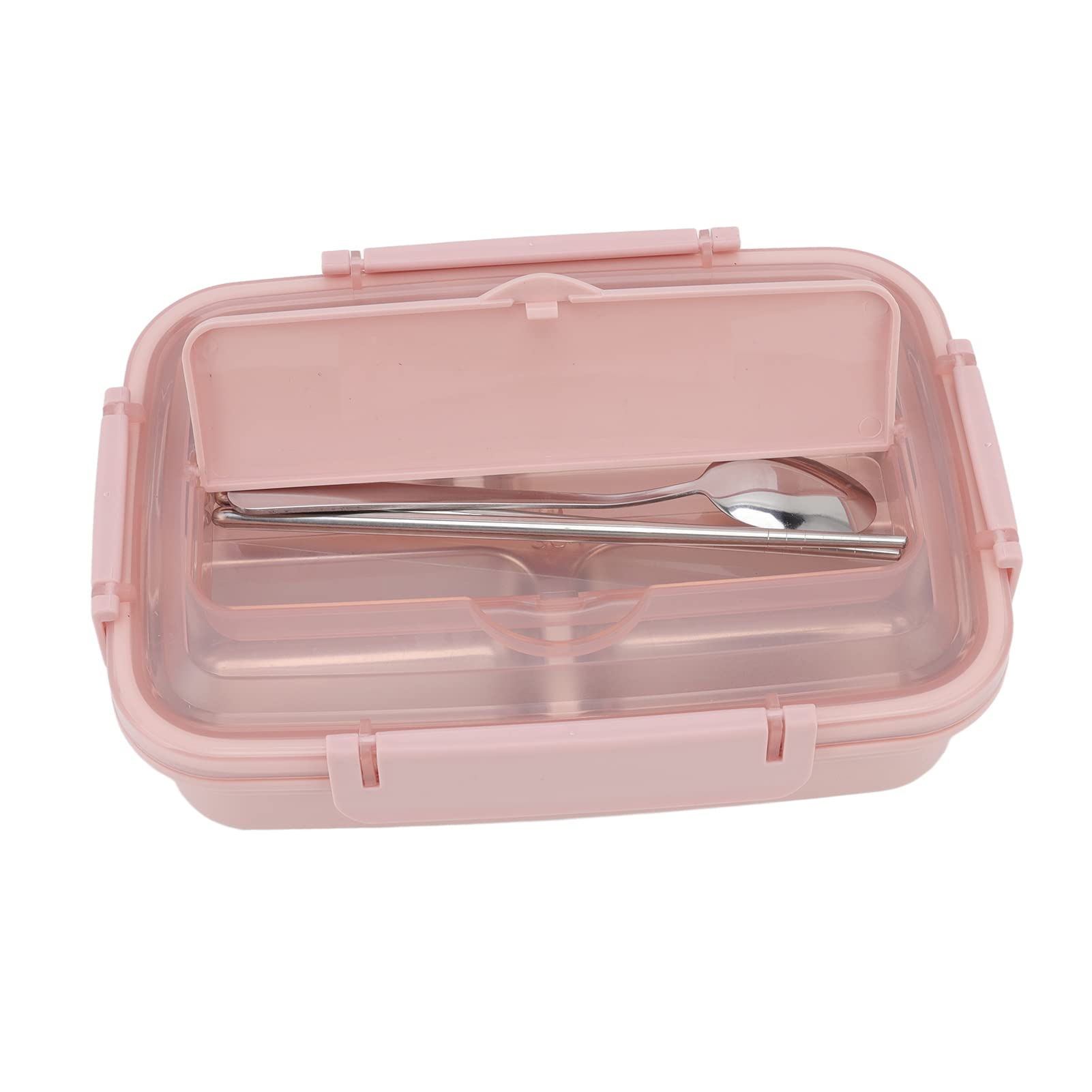 Boîte à lunch Boîte à lunch portable en acier inoxydable 304 à 3 compartiments(Pink)