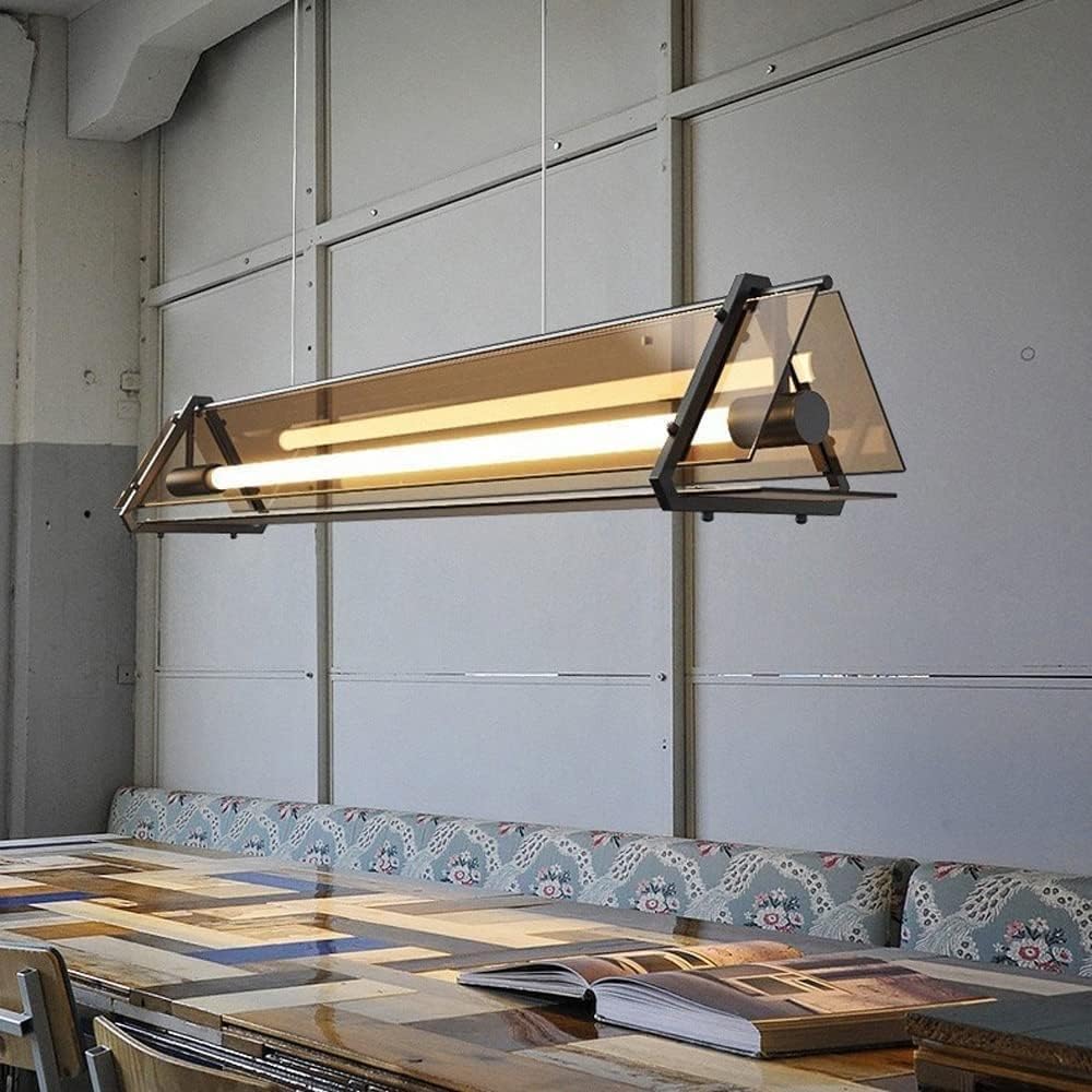 da da soffitto lineare geomet in Metallo postmoderno Color Ambra - Vetro temperato, Cintura trianare Creativa, Barra Luminosa a LED, Illuminazione Interna per Camera da Letto e Cucina