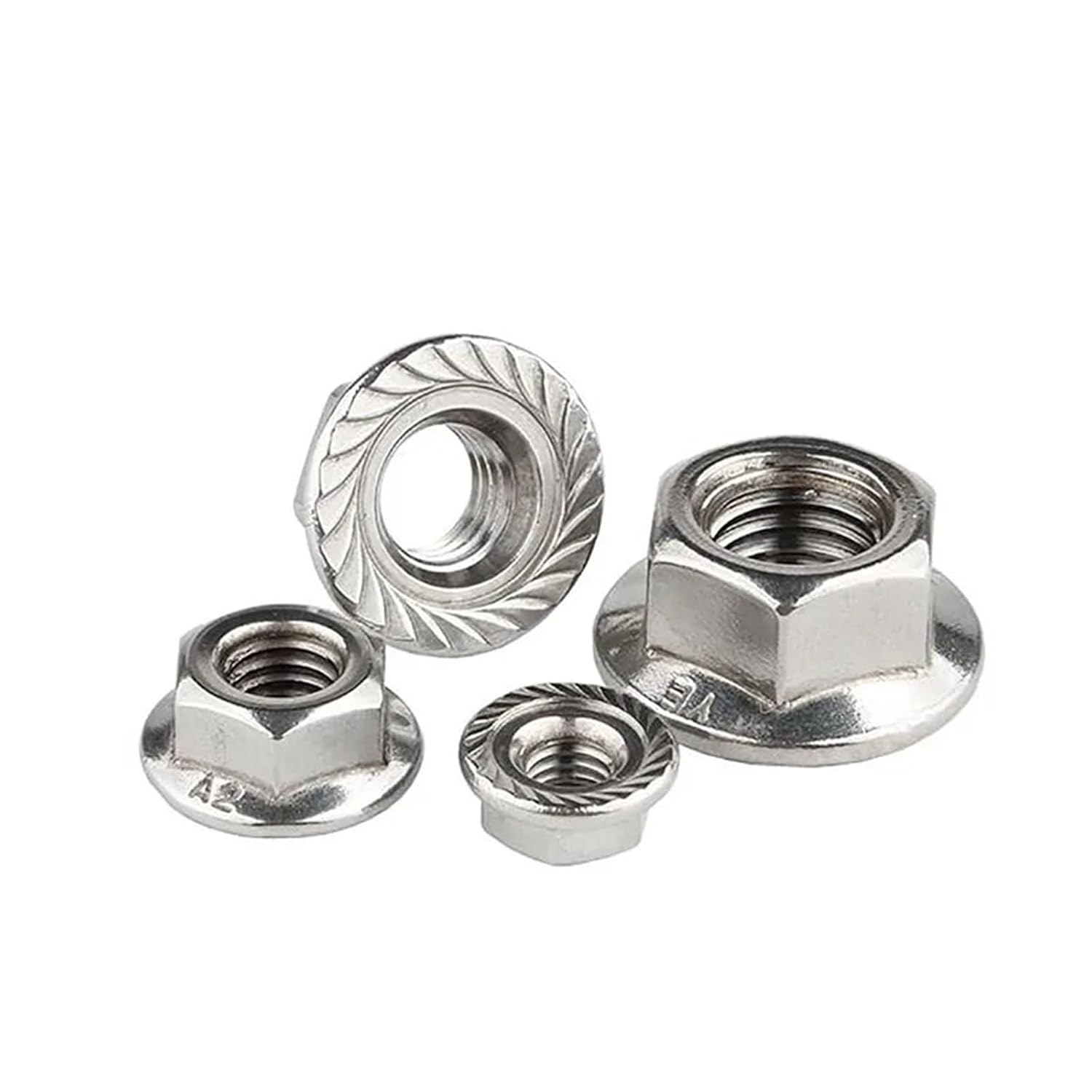 Hexagon Flange Nut DIN6923 Fine Threaded Hexagon Head Serrated Spinlock Flange Nuts(M14x1.5 (3pcs))
