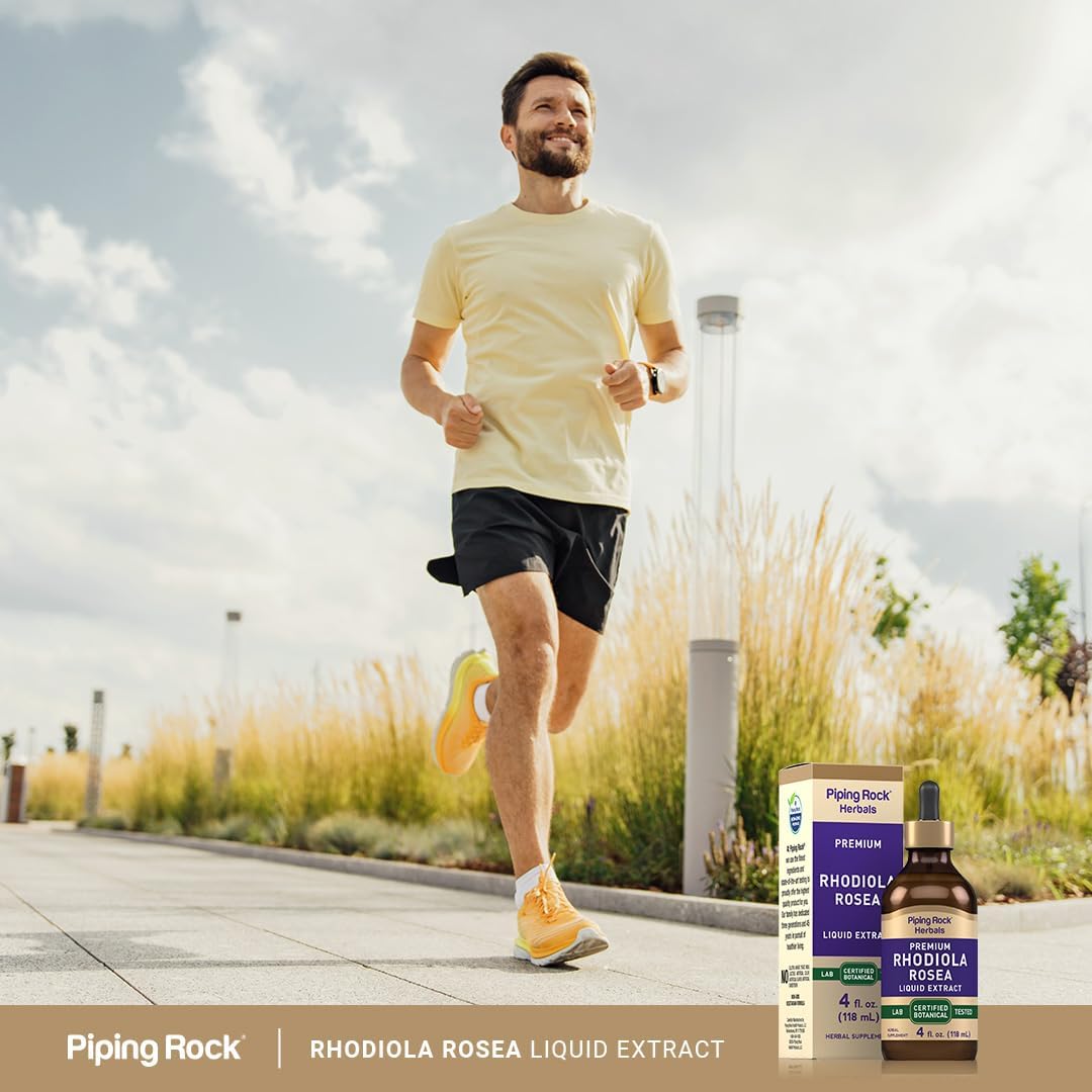 Piping Rock Rhodiola Rosea Tincture | 4 FL Oz | Premium Liquid Extract | Vegetarian | Alcohol Free | Non-GMO, Gluten Free - Image 6