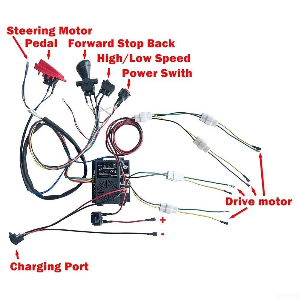 Kit de conversion faisceau câblage 24 V voiture électrique enfants compatible 12 V 24 V 2 télécommandes 4G