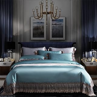 FGHOEV Bedding Set 1000TC Egyptian Cotton Queen Size Lace Embroidered Duvet Cover Sheet Bedspread Pillowcase (Color : D, Size : 220 * 240cm)