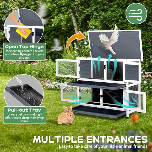 Amzoss 34248327-851-531 2 Story Solid Wood Rabbit/Bunny Hutch thumb #3
