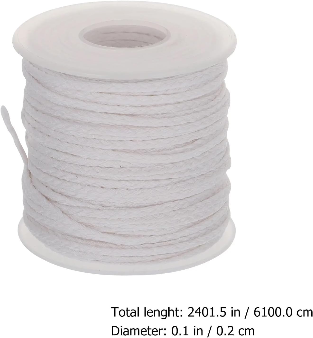 Cotton Wicks for Candle Making 4Roll 61M Cotton Wick Roll Natural Braided String for DIY Making Projects Smooth Burn Taper Pillar Soy Wax Tealight Lamp