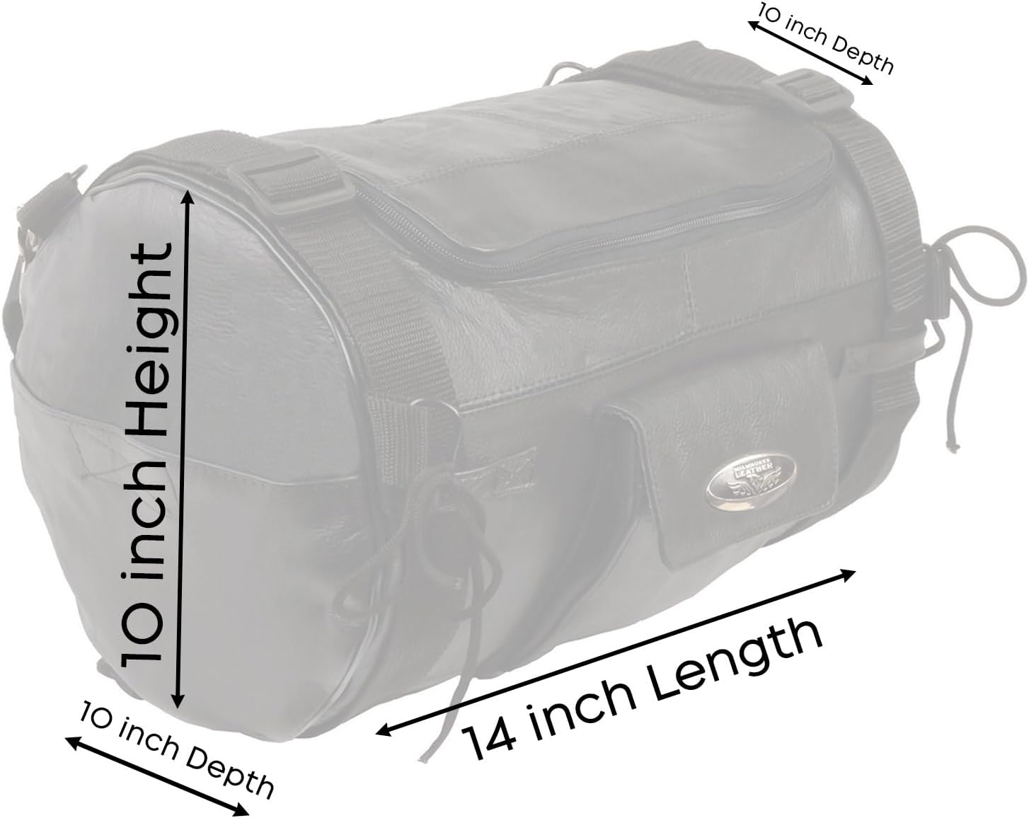 Milwaukee Performance Leather SH535 Black Leather Roll Bag Mount (to Sissy Bar Easily),One Size