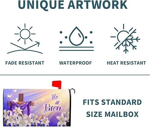 Miniatura 52 de Winter Cardinal Birds - Funda magnética para buzón, tamaño estándar de 25.5 x 21 pulgadas, diseño de pájaros rojos navideños para buzón