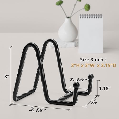 Miniatura 2 de YCLYC Soportes de fotos para exhibición, paquete de 3 soportes de placa de 3 pulgadas para exhibición, soporte de placa decorativa de metal negro,