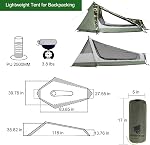 GEERTOP Lightweight 1 Person Bivy Tent 3 Season Waterproof Single Man Backpacking Tent for Camping Hiking Outdoor Backpack Travel