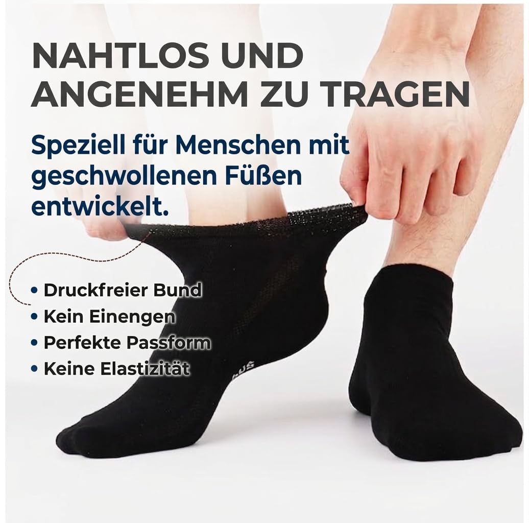 Jeasona 8 Pares Calcetines Bambu Hombre 47-49 Calcetines Tobilleros Hombre Negro para Diabeticos Antisudor Transpirables Finos sin Goma Meias Homem Verano