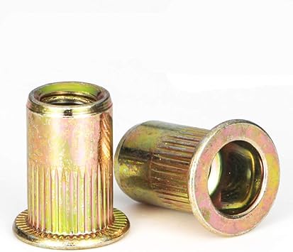 Amazon.com: Rivet Nut, LOKMAN 100 Pieces 1/4-20UNC Carbon Steel Flat Head  Rivnut Threaded Insert Nut,Knurled Body (1/4''-20) : Industrial &amp; Scientific