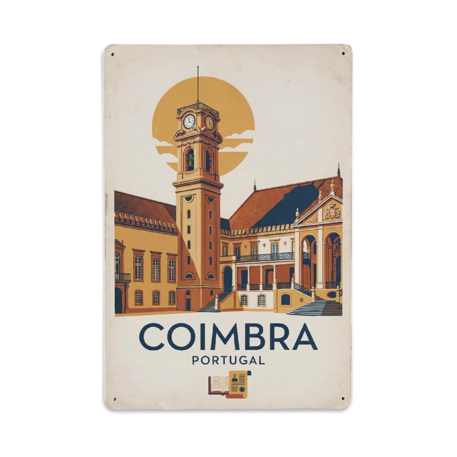 Portugal Coimbra Vintage Travel Metal Tin Sign
