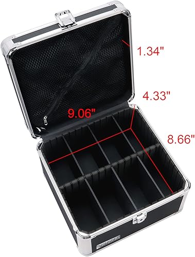 Miniatura 9 de Vaultz caja de seguridad portátil de 14 x 9.12 x 8.5 pulgadas, caja grande de almacenamiento con cerradura, bolsillo de malla y compartimentos