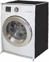 "Capa Para Maquina Frontal Lava E Seca LG Samsung Eletrolux Midea 6Kg 7Kg 8Kg 9Kg 10Kg 11Kg Impermeável Flanelada Com Zíper Proteção Contra Chuva e Raios UV " (Preto)