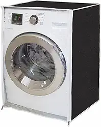 "Capa Para Maquina Frontal Lava E Seca LG Samsung Eletrolux Midea 6Kg 7Kg 8Kg 9Kg 10Kg 11Kg Impermeável Flanelada Com Zíper Proteção Contra Chuva e Raios UV " (Preto)