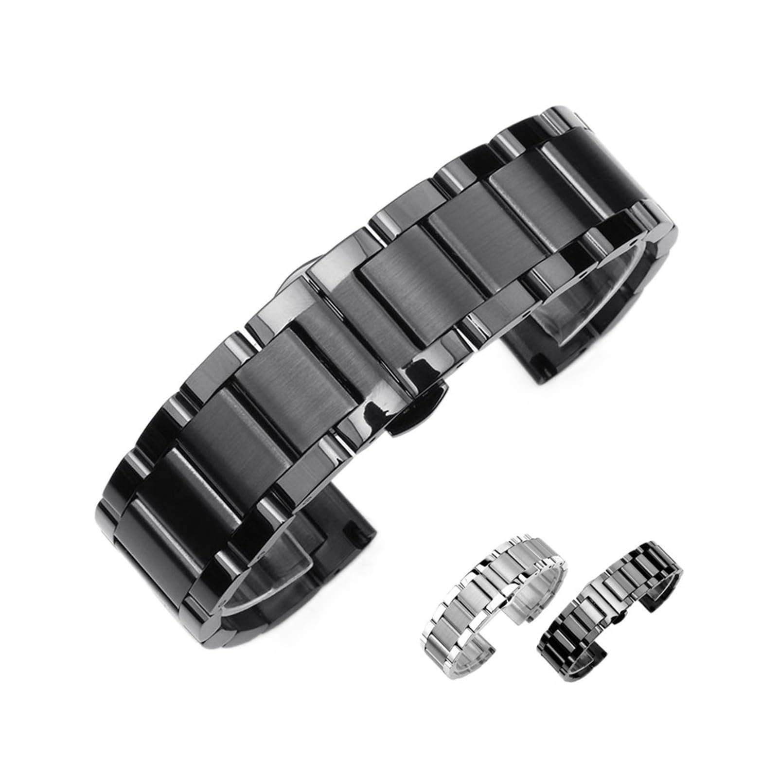 Cinturino In Acciaio Inossidabile Massiccio 18mm 20mm 22mm 24mm Fibbia A Farfalla Con Fibbia Da Uomo Cinturino In Metallo Con Cinturino Di Ricambio