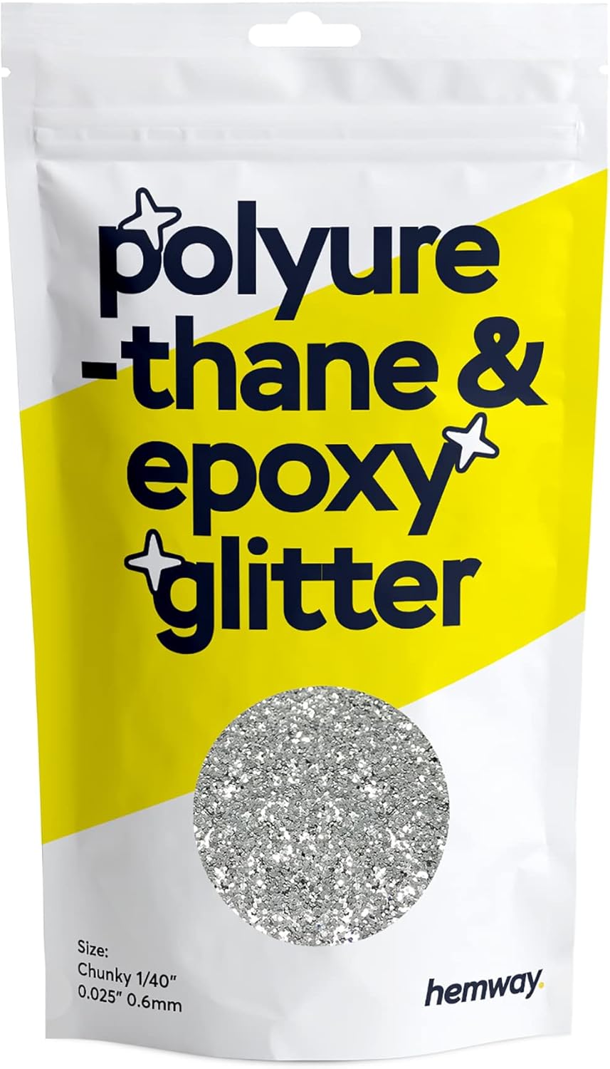 Hemway Polyurethane & Epoxy Resin Glitter 100g / 3.5oz Metallic Crystal Flake