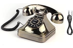 Vintage Dollhouse Decoration Landline Phone, European Antique Corded Caller Phone for Luxury...