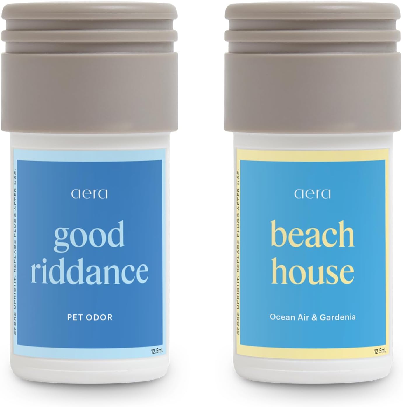 Aera Mini Good Riddance Pet Odor & Mini Beach House Bundle - Essential Oil for Home -Scent Refill - Capsule Size Works with Mini Diffuser