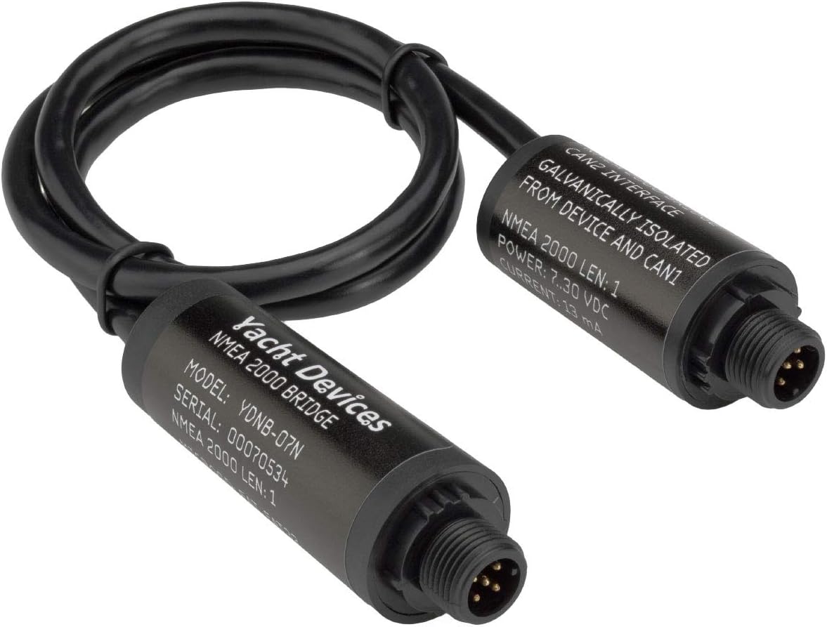 Yacht Devices Boat NMEA 2000 Bridge (YDNB-07) for Yacht and Boat Network (2 x NMEA 2000 Micro Male Connectors)