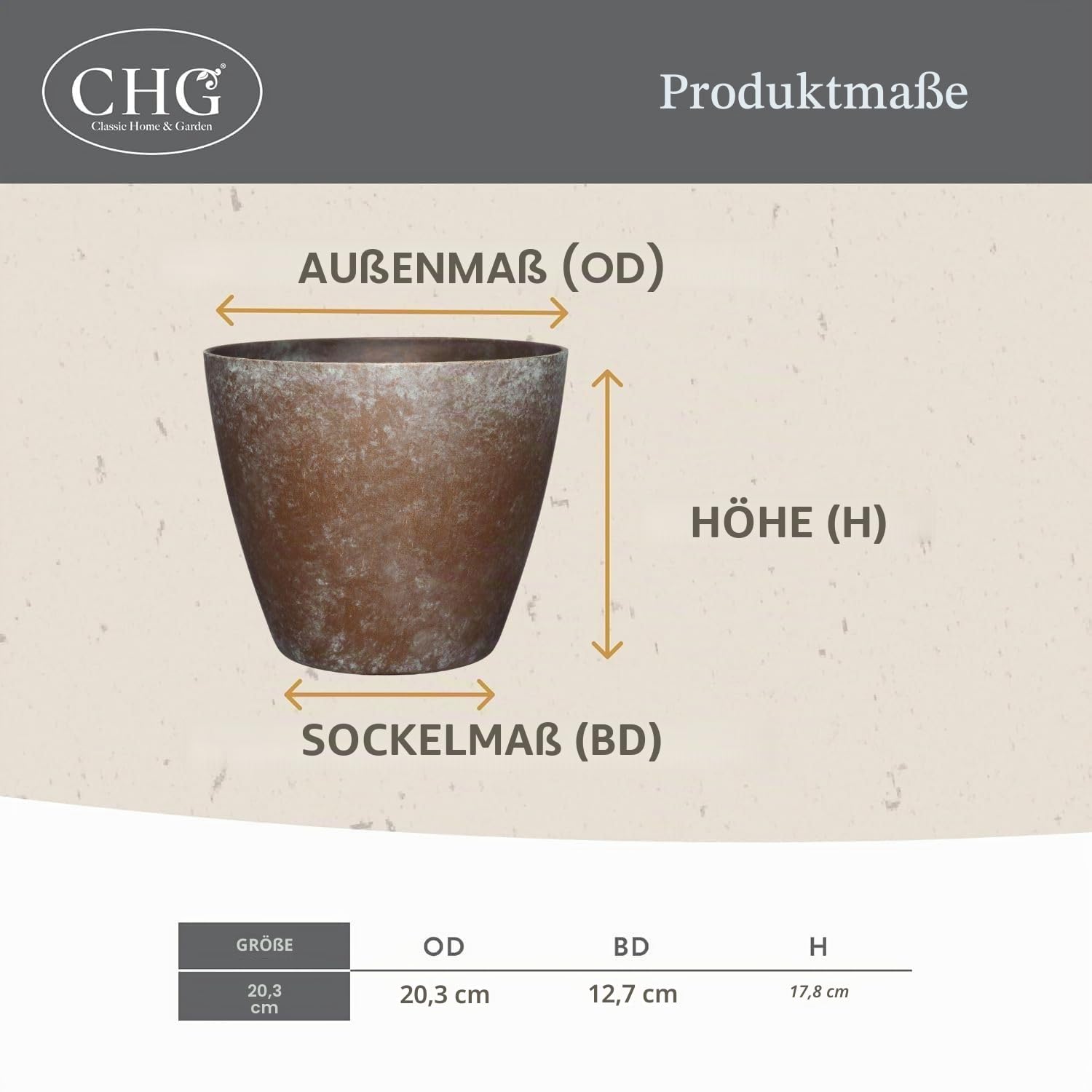 Classic Home and Garden Vogue Pflanztöpfe mit hochwertiger Keramikoberfläche, Moderne Blumentöpfe für drinnen und draußen, UV-beständige Veranda-Übertöpfe, dekorativer Topf für Blumen und Kräuter