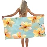 Toalla Playa XXL 100 x 150 cm, Toalla Grande de Microfibra de Secado RáPido, Toallas de BañO Sin Arena, Manta de Playa Hombre Mujer, playa Accesorios, para Gimnasio Baño (Flores sencillas) r-666
