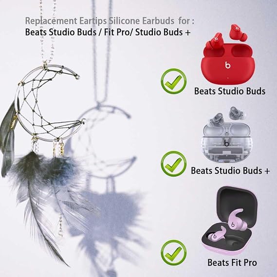Replacement Eartips for Beats Studio Buds/Fit Pro/Studio Buds+, Silicone Earbuds Eartips Buds Cover Set for Beat Studio Buds, large