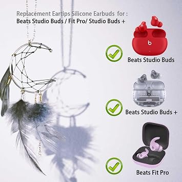Replacement Eartips for Beats Studio Buds/Fit Pro/Studio Buds+, Silicone Earbuds Eartips Buds Cover Set for Beat Studio Buds, large