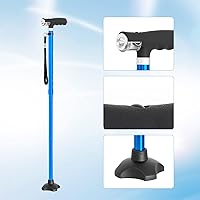 Vista 8 de BeneCane Bastón plegable para mujer, bastón plegable para hombres con dos luces LED, bastón cuádruple con base estable, ligero y ajustable