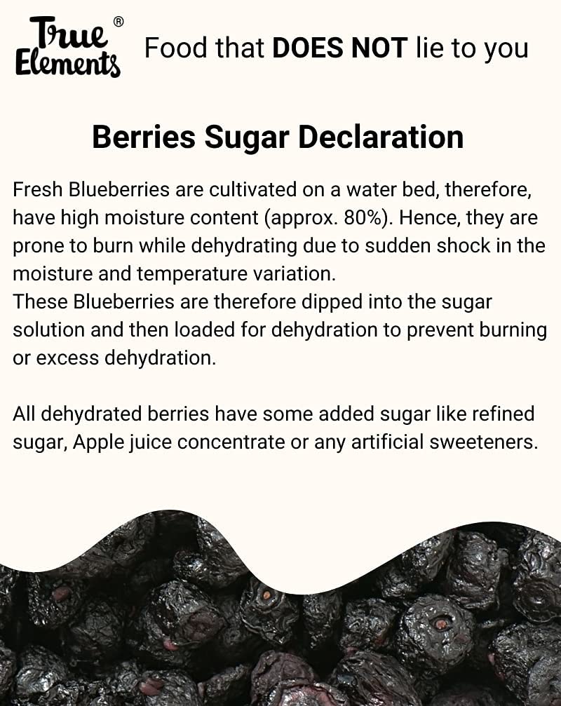 True Elements Dried Blueberries 150gm