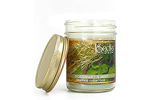Rosemary Mint Scented Candle in Clear Mason Jar