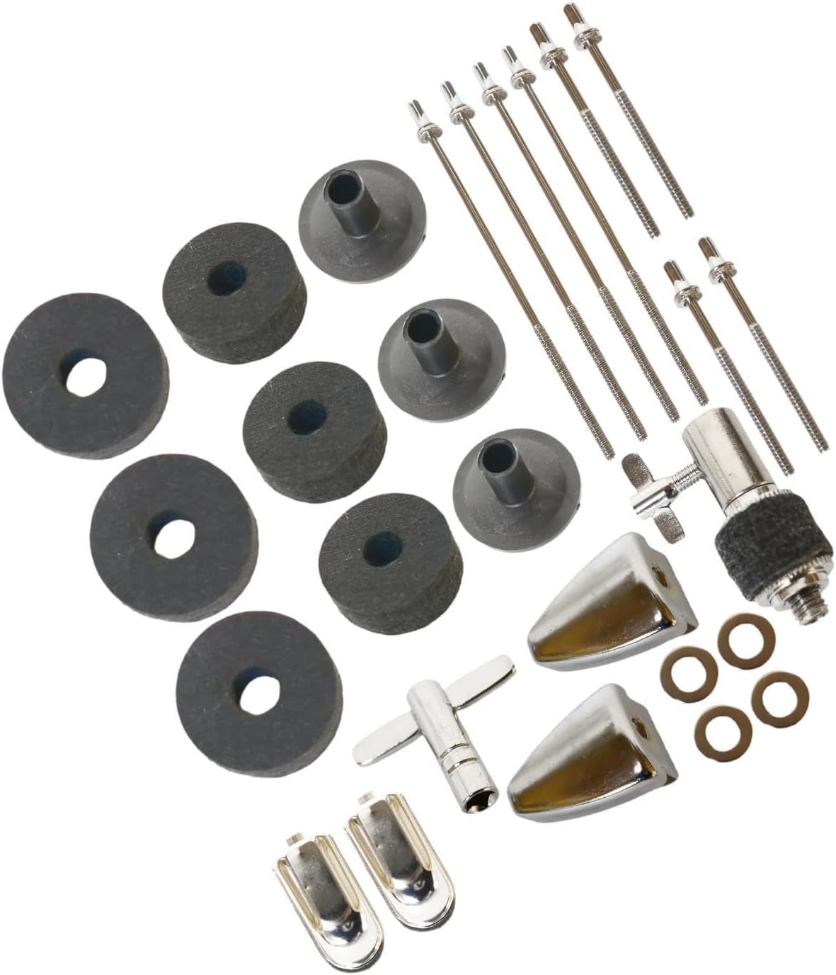 Drum Key Accessory Set Cymbal Stand Felts Quick Release Sleeves Washers Musical Hat Clutch Cymbal Replacement Accessories, 27 pc