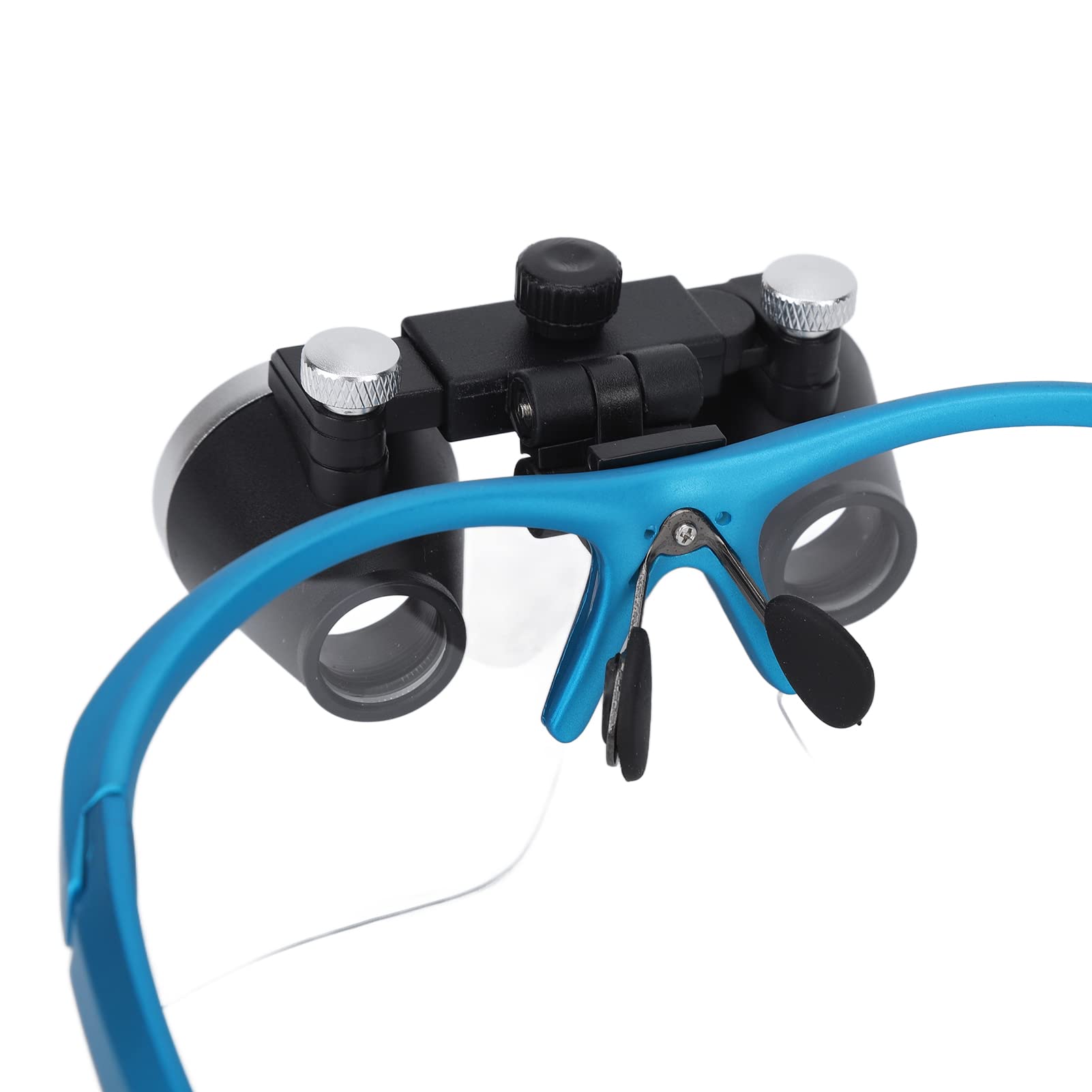 Brrnoo Loupes à Tête éclairée, Loupes Chirurgicales Dentaires Loupes 2,5X, Distance Optionnelle Loupe De Tête, Loupe De Réparation De Montre, Vernis terne Bleu