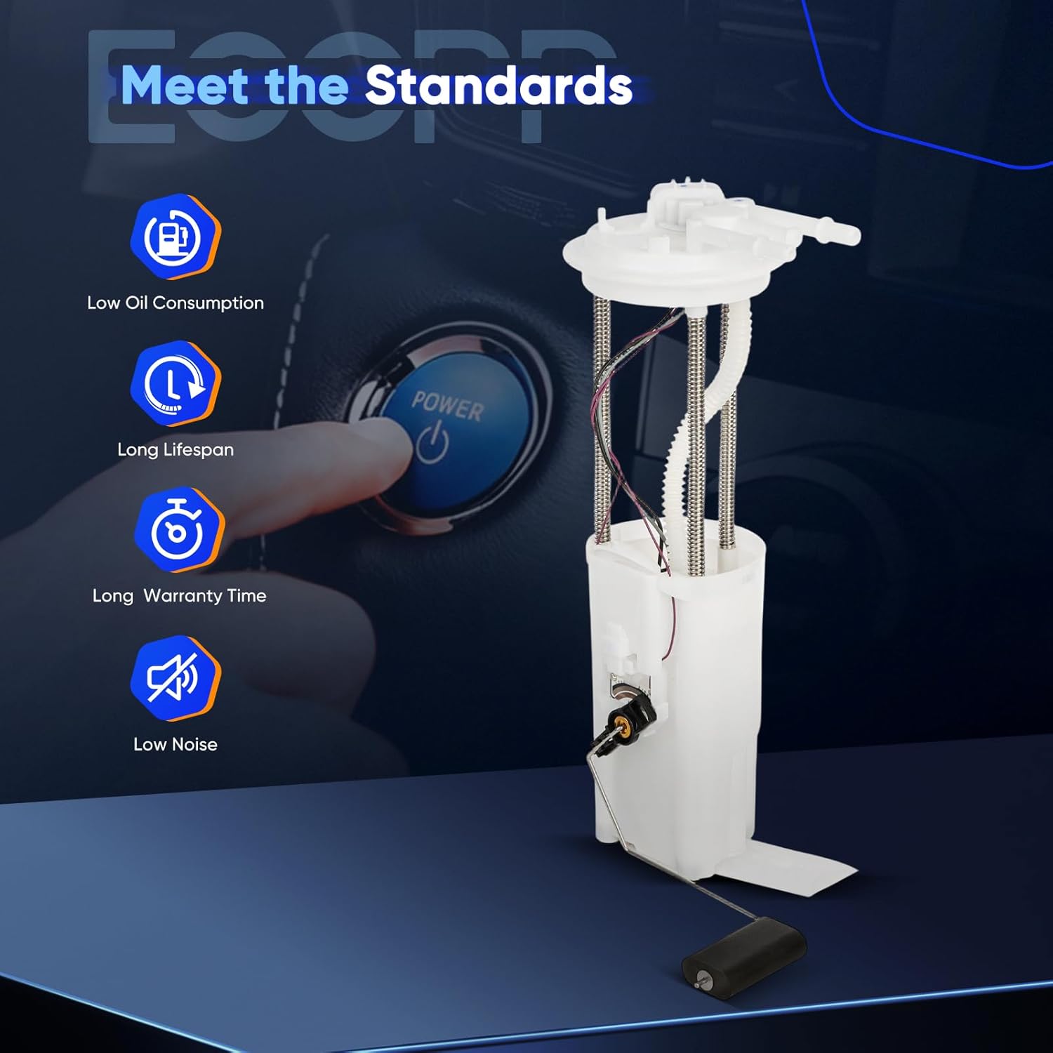 ECCPP Fuel Pump Assembly E3501M fit for Chevrolet Chevy Silverado GMC Sierra 1999 2000 2001 2002 2003 4.3L/4.8L/5.3L w/sending unit for Silverado 1500 2500 3500 for Sierra 1500 2500 3500, 25314655