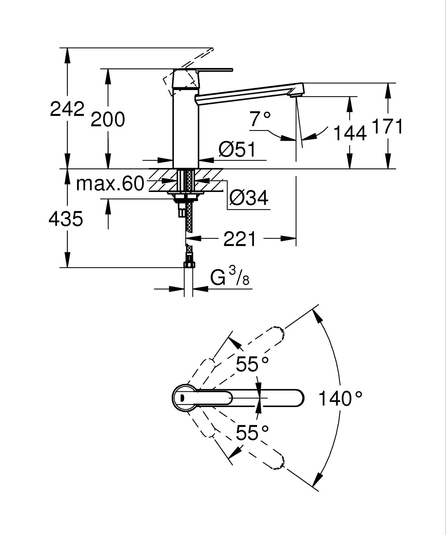 GROHE Get Mitigeur Cuisine Monocommande, Chromé, 30196000 (Import Allemagne)