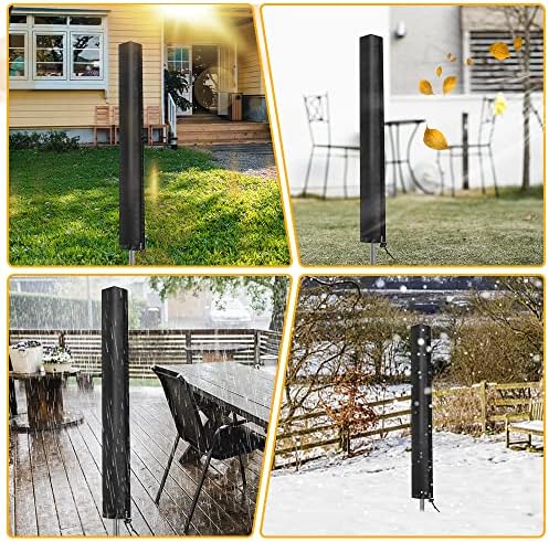 Fageny Premium Rotary Washing Line Cover Waterproof with Full Length Zipper, Protective Outdoor Dryer Cover for Rotary Airer Line, Universal Fit Rotary Line Cover with Bag, 180x16x16 CM